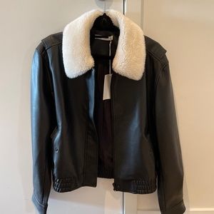 Oak and Fort leather bomber jacket